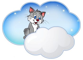 Кот с облачком для подписи для группы "Тучка"