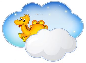 Динозавр с облачком для подписи для группы "Тучка"