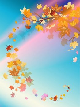 Осенняя картинка для оформления с падающими листьями
