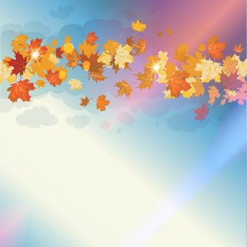 Осенняя картинка для оформления квадратная с голубым фоном