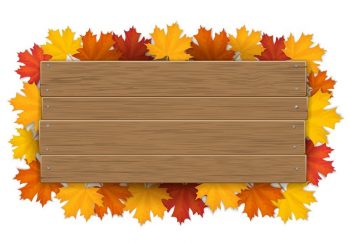 Осення картинка для оформления с деревянным фоном
