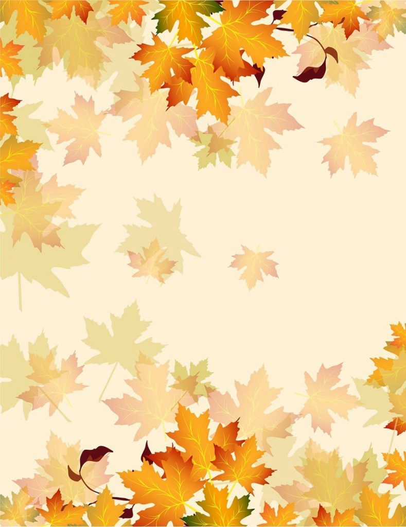 Осенний шаблон для поздравлений с маленькими листьями на фоне