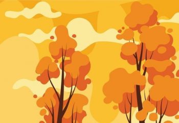 1 фрагмент плаката на тему осень в оранжевых тонах