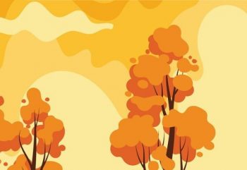 2 фрагмент плаката на тему осень в оранжевых тонах