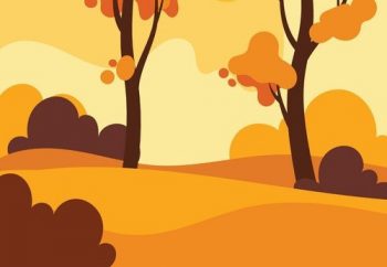 3 фрагмент плаката на тему осень в оранжевых тонах