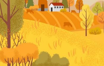 Фрагмент 3 плаката "Осень в деревне"