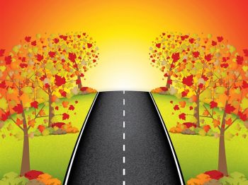 Плакат "Осенняя дорога"