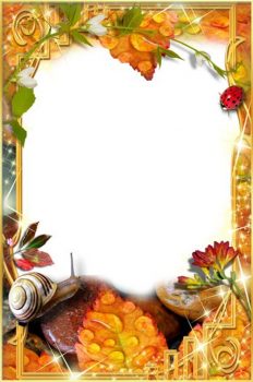 Прозрачная рамка осень с улиткой