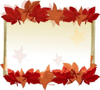 Квадратная рамка для объявления "Осень" на полупрозрачном фоне
