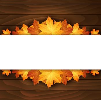 Темная рамка для объявления "Осень" с прозрачным фоном для текста