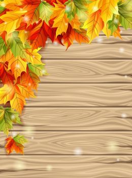 Вертикальная рамка для объявления "Осень" с большими листочками сверху