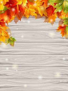 Вертикальная рамка для объявления "Осень" со светлым деревянным фоном