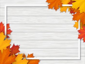 Рамка для объявления "Осень" с фоном под светлое дерево