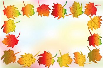 Рамка для объявления "Осень" с осенними листьями по периметру