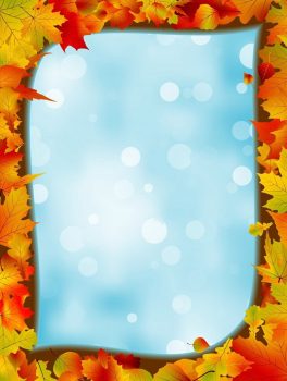 Рамка на тему "Осень" с голубым фоном