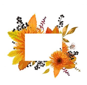 Рамка для текста "Осень" квадратная с прямоугольным фоном