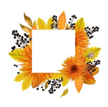 Рамка для текста "Осень" с маленьким фоном в центре