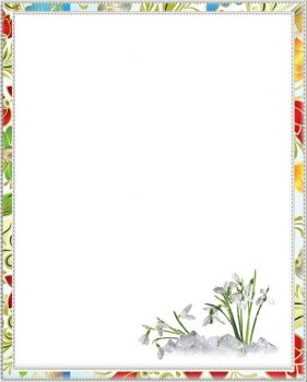 Рамка на прозрачном фоне с цветами