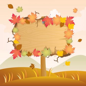 Рамка на дереве золотая осень