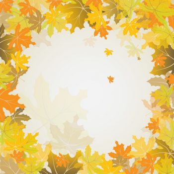 Шаблон для объявления "Осень" с листьями по периметру