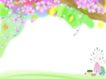 Сказочный фон с бабочками и сиреневыми цветами