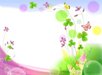 Сказочный фон с бабочками и маленькими цветами