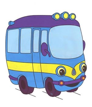Автобус - карточка для детей 3 лет