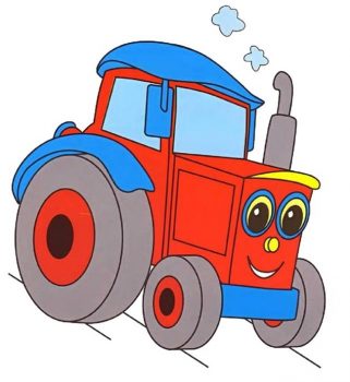 Трактор - карточка для детей 3 лет