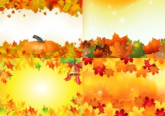 Фон листьев осень + большие плакаты и стенды