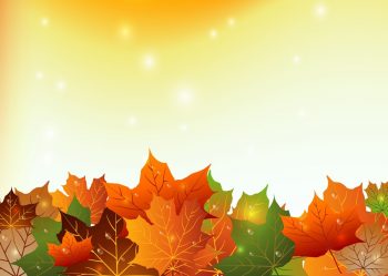 Фон листьев осень - Зеленые и оранжевые листья