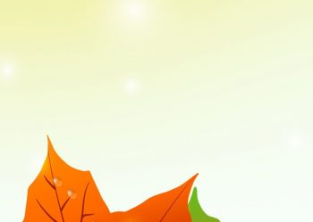 Фрагмент 5 большого фона осени с зелеными и оранжевыми листьями
