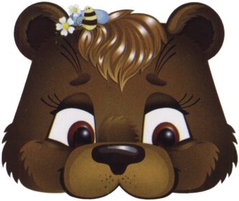 Шаблон маски медведя для девочки