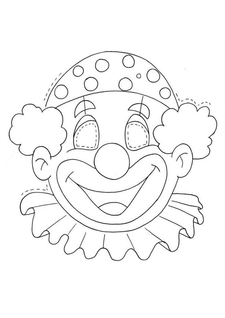 Раскраска маски веселого клоуна