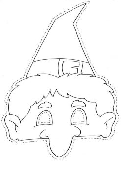 Раскраска маски сказочного персонажа с шапочкой