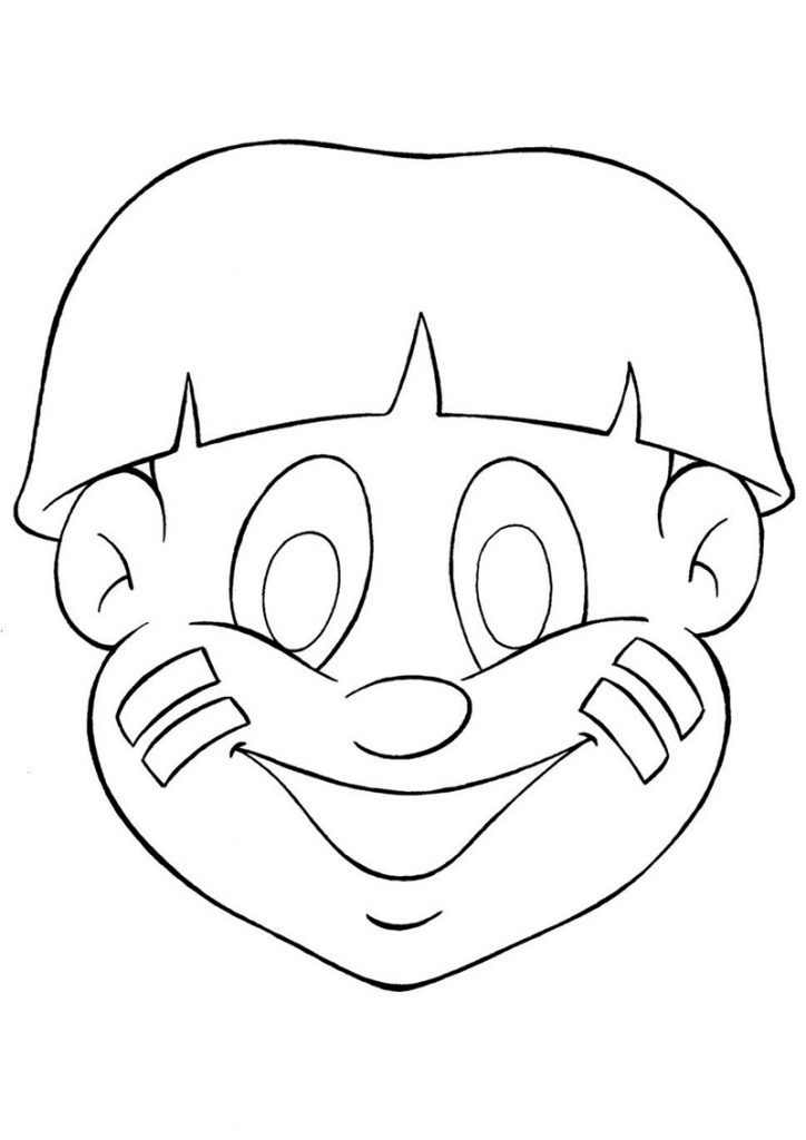 Раскраска маски веселого персонажа из сказки