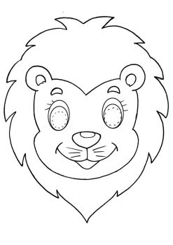 Раскраска маски льва из сказки
