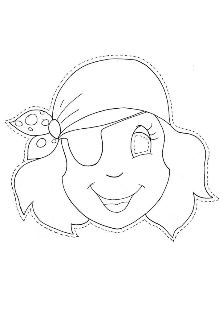 Раскраска маски пирата для девочек
