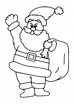 Шаблон Деда Мороза с мешком