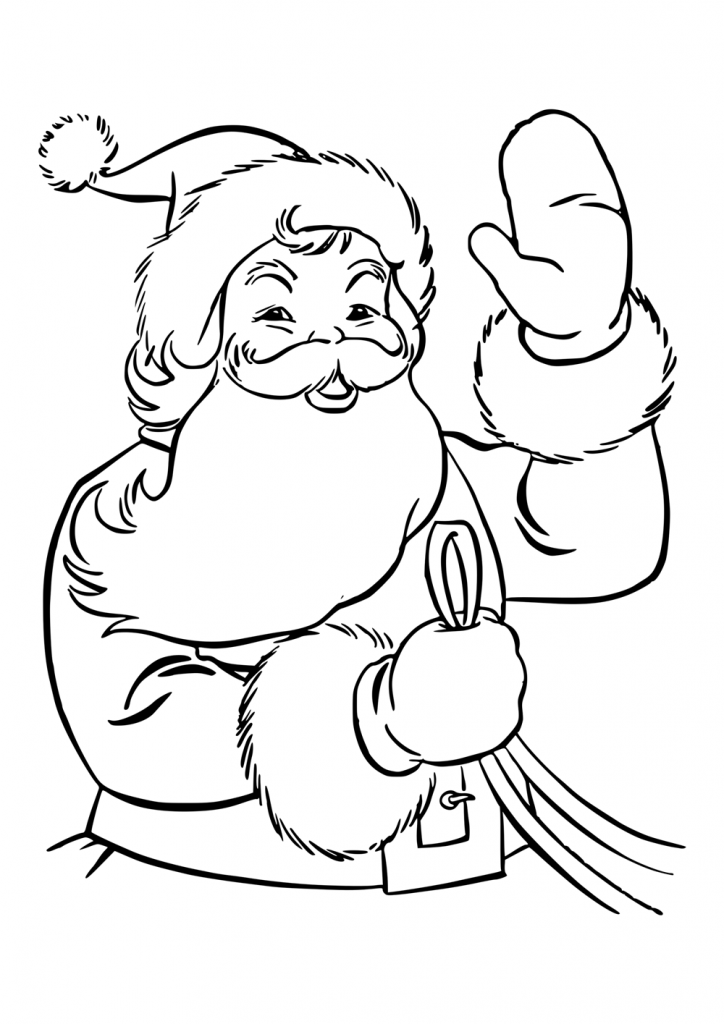 Шаблон Деда Мороза, машущего рукой