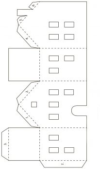 Шаблон многоэтажного дома из бумаги