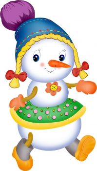 Веселый снеговик девочка