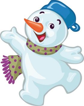 Веселый снеговик для детей