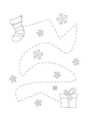 Новогодние подарки - графомоторика зима