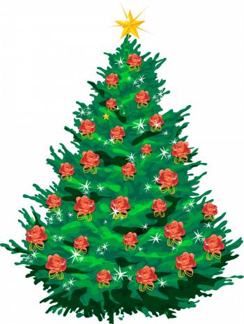 Новогодняя елка с цветами