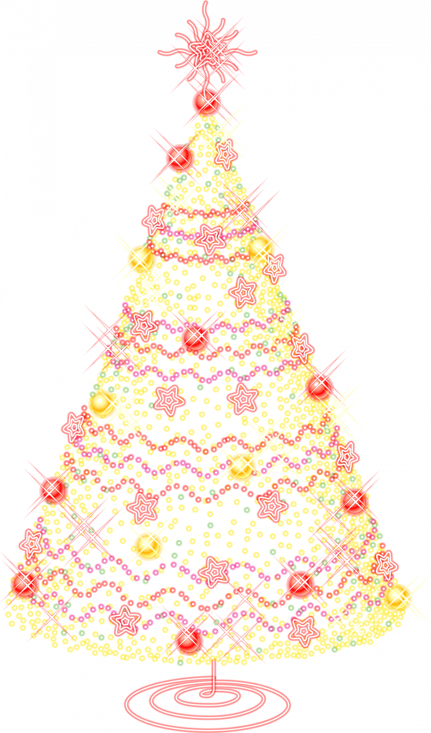 Новогодняя елка из цветных огоньков