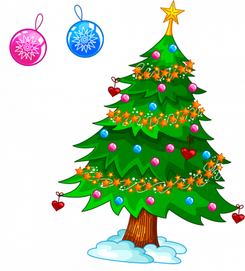 Нарисованная новогодняя елка для детей