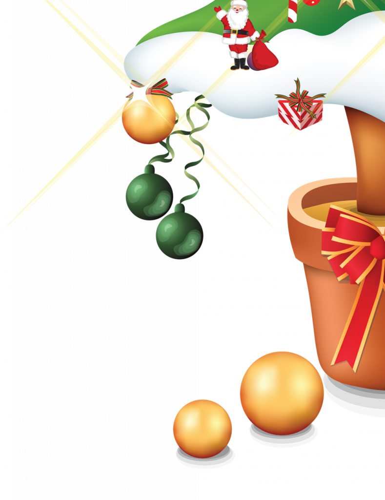 Фрагмент 3 плаката с новогодней елкой и подарками для оформления