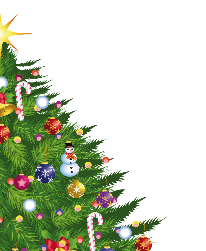 Фрагмент 2 плаката с новогодней елкой и подарками для детей