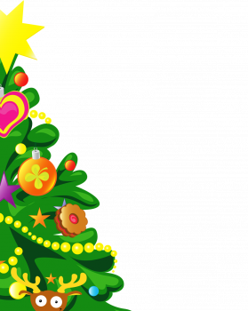 Фрагмент 2 плаката с новогодней елкой и подарками в детский сад