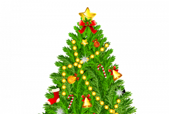 Фрагмент 1 плаката с новогодней елкой и поздравлением